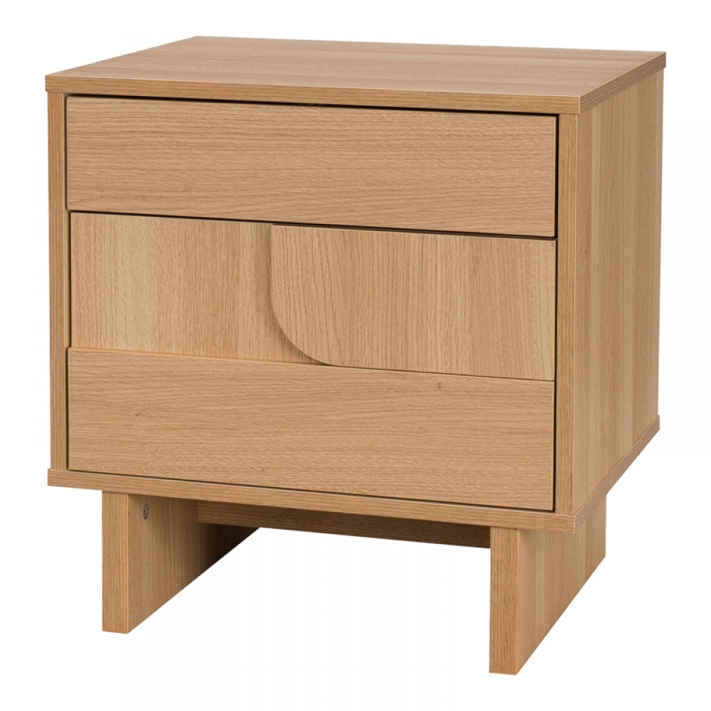Κομοδίνο Jenfia Pakoworld Mdf Σε Φυσική Απόχρωση 48X39X50,5Εκ
