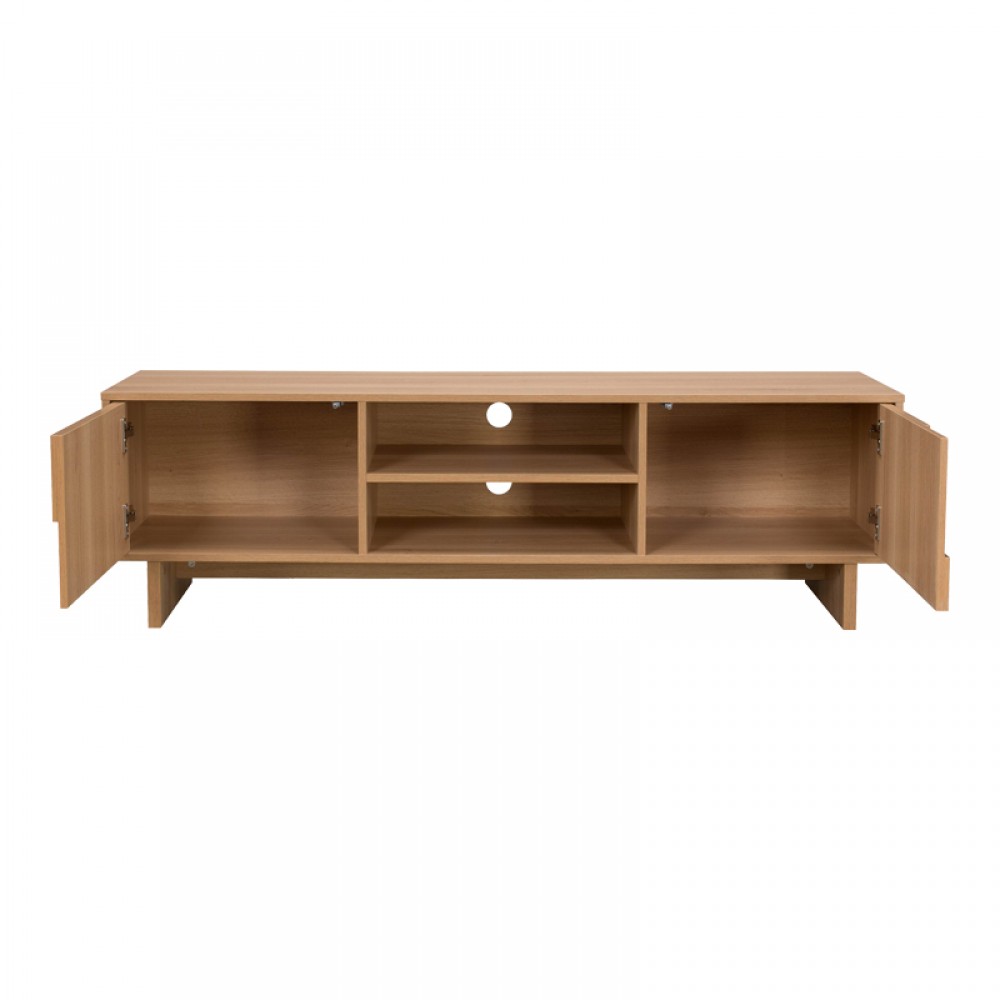 Έπιπλο Τηλεόρασης Jenfia Pakoworld Mdf Σε Φυσική Απόχρωση 150X39X45,5Εκ