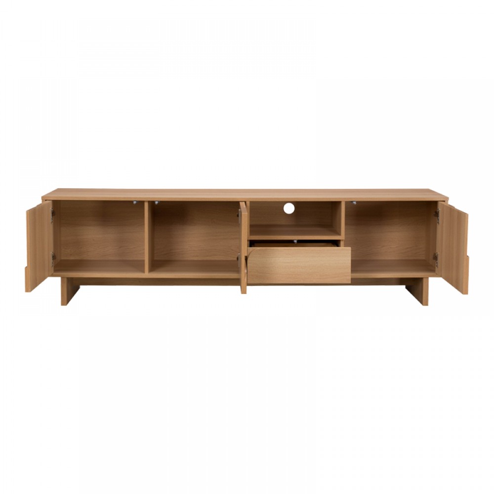 Έπιπλο Τηλεόρασης Jenfia Pakoworld Mdf Σε Φυσική Απόχρωση 180X39X45,5Εκ