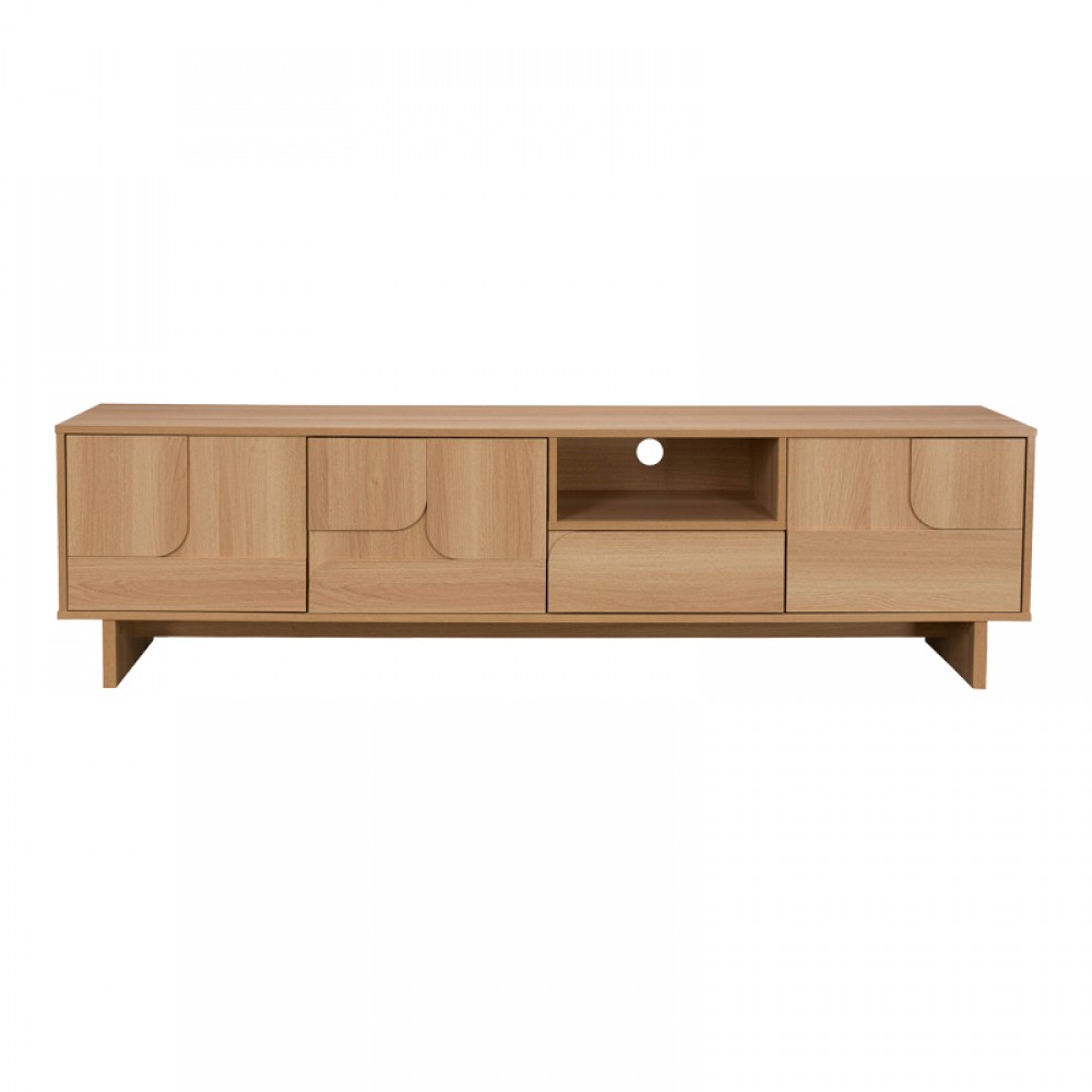 Έπιπλο Τηλεόρασης Jenfia Pakoworld Mdf Σε Φυσική Απόχρωση 180X39X45,5Εκ
