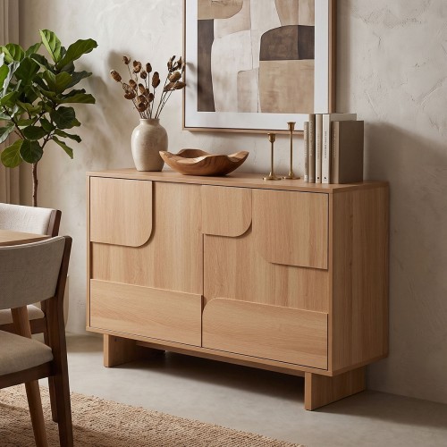 Μπουφές Jenfia Pakoworld Mdf Σε Φυσική Απόχρωση 101,2X39X75,5Εκ