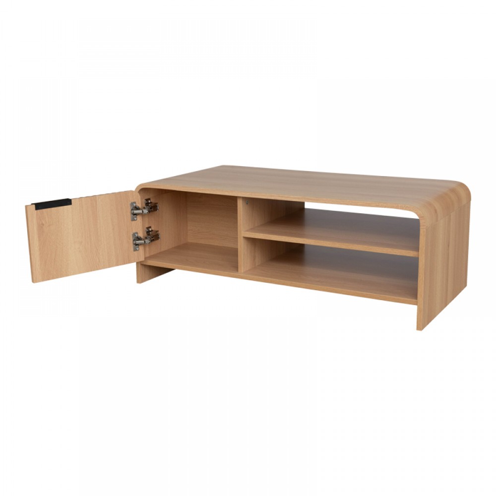 Τραπέζι Σαλονιού Kelba Pakoworld Mdf Σε Φυσική Απόχρωση 100X50X35,5Εκ