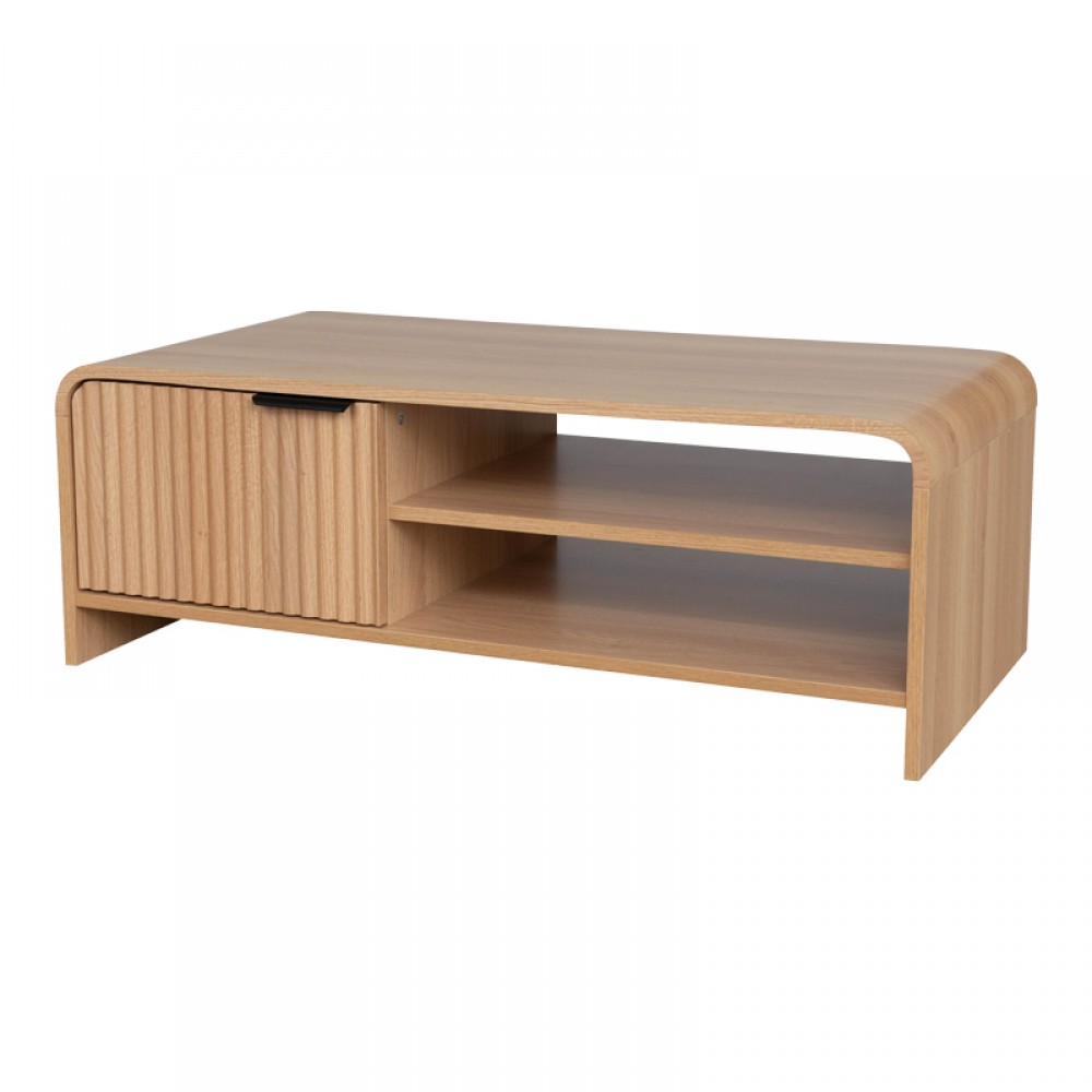 Τραπέζι Σαλονιού Kelba Pakoworld Mdf Σε Φυσική Απόχρωση 100X50X35,5Εκ