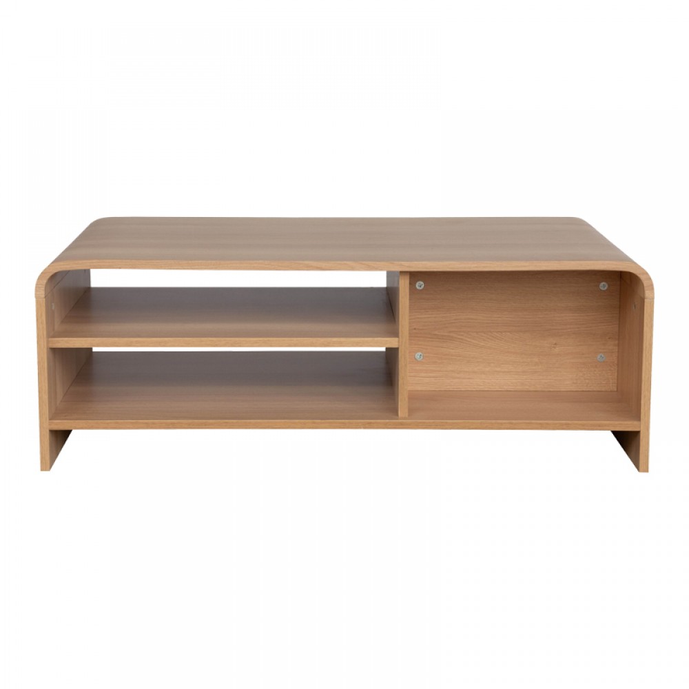 Τραπέζι Σαλονιού Kelba Pakoworld Mdf Σε Φυσική Απόχρωση 100X50X35,5Εκ