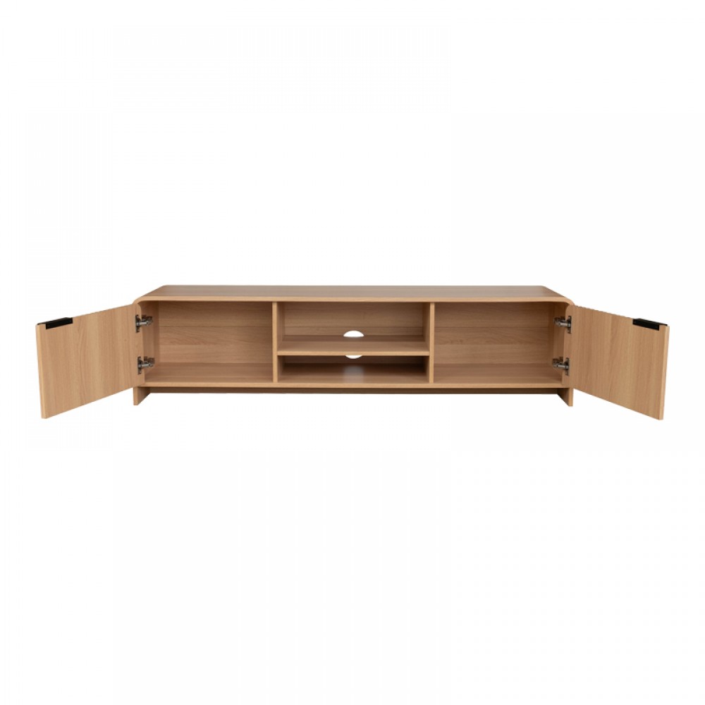 Έπιπλο Τηλεόρασης Anfen Pakoworld Mdf Σε Φυσική Απόχρωση 160X39X40,5Εκ