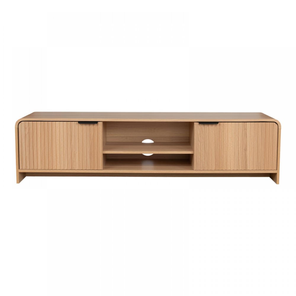 Έπιπλο Τηλεόρασης Anfen Pakoworld Mdf Σε Φυσική Απόχρωση 160X39X40,5Εκ