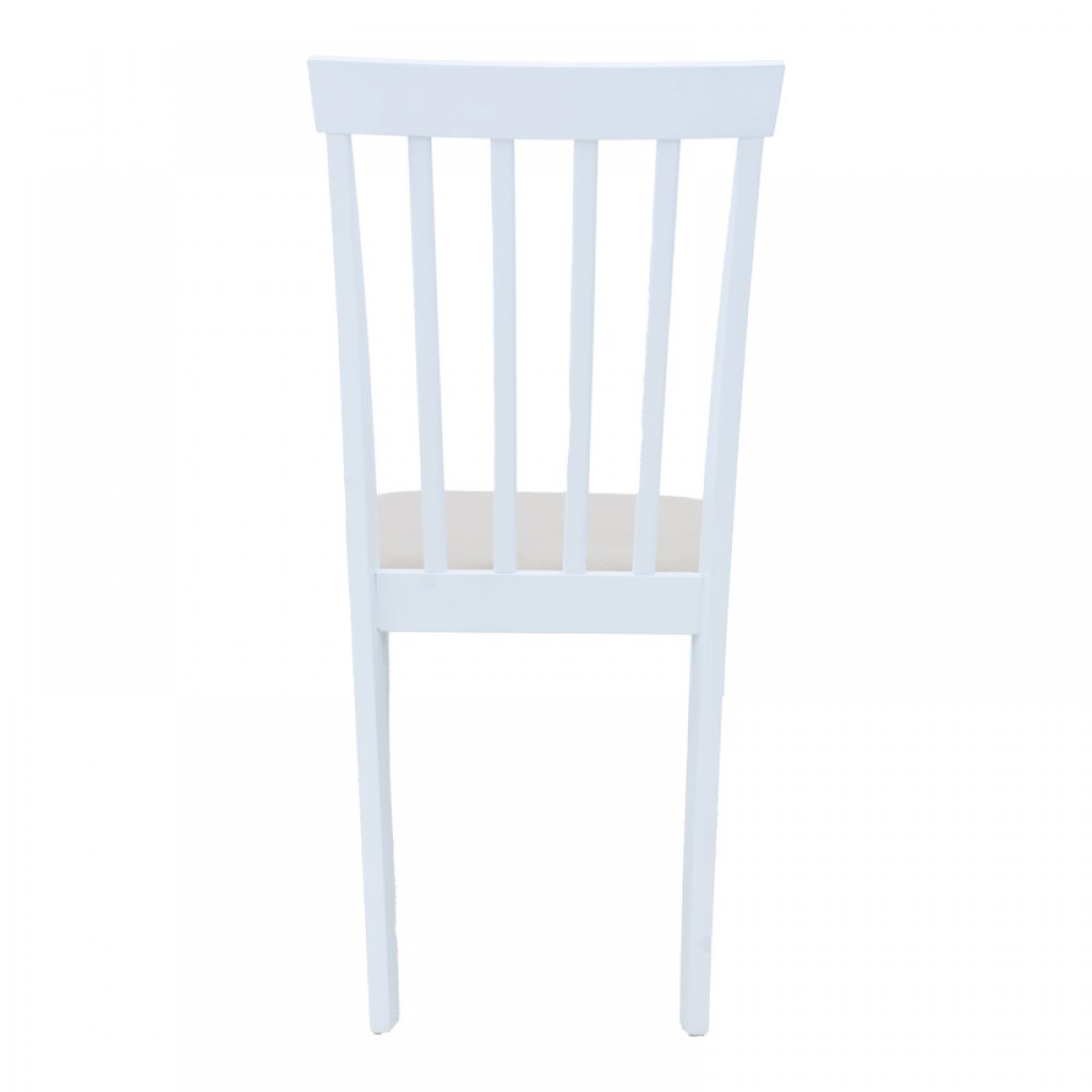 Καρέκλα Houston Pakoworld Rubberwood Σε Λευκή Απόχρωση 40X49X94Εκ