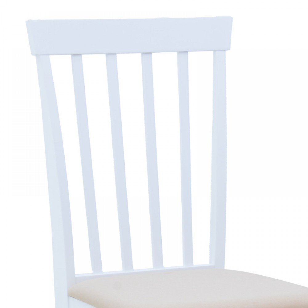Καρέκλα Houston Pakoworld Rubberwood Σε Λευκή Απόχρωση 40X49X94Εκ