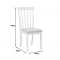 Καρέκλα Houston Pakoworld Rubberwood Σε Λευκή Απόχρωση 40X49X94Εκ