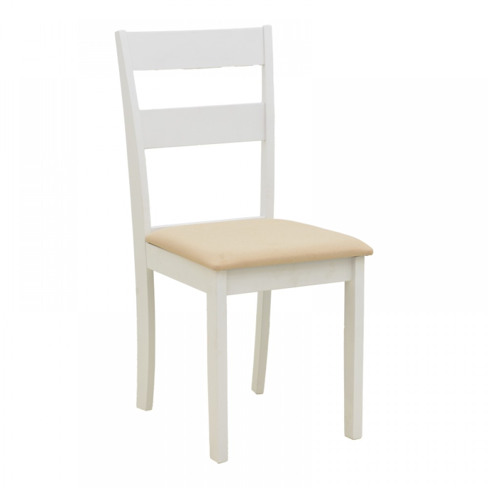 Καρέκλα Dallan Pakoworld Rubberwood Λευκό 40X47.5X89Εκ