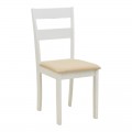 Καρέκλα Dallan Pakoworld Rubberwood Λευκό 40X47.5X89Εκ