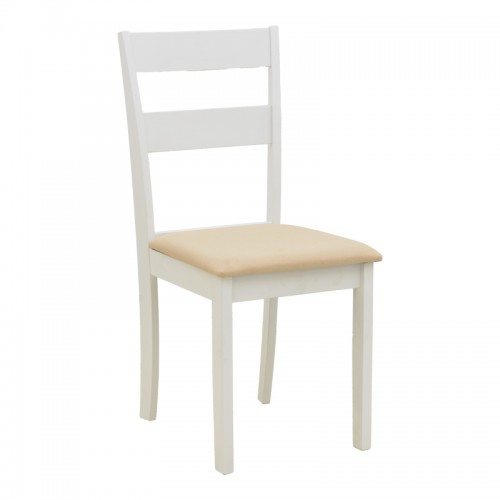 Καρέκλα Dallan Pakoworld Rubberwood Λευκό 40X47.5X89Εκ