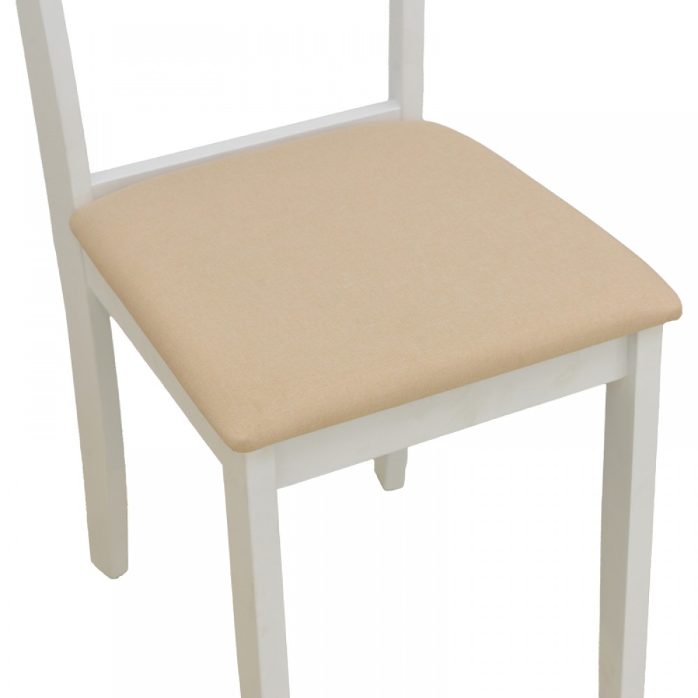 Καρέκλα Dallan Pakoworld Rubberwood Λευκό 40X47.5X89Εκ