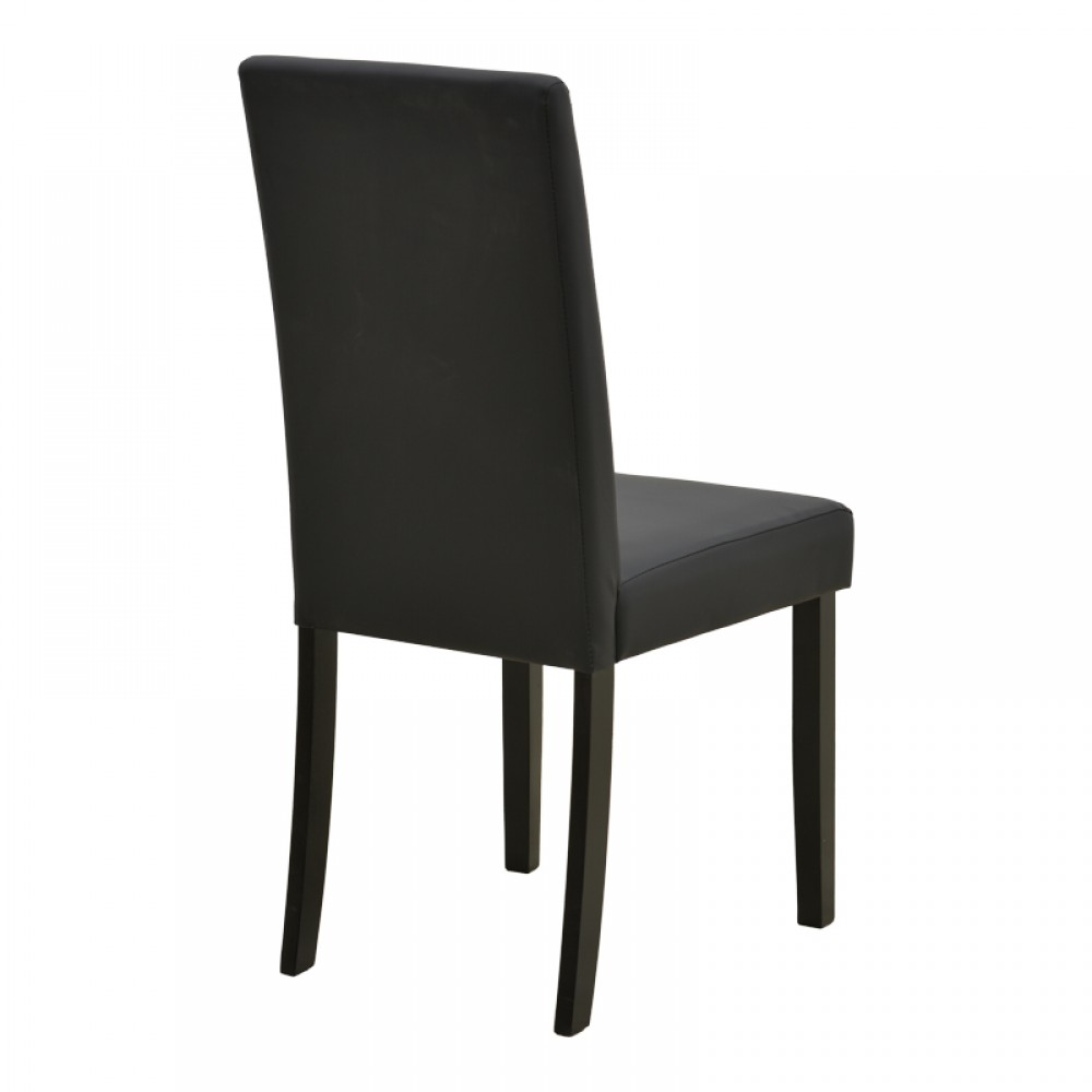 Καρέκλα Zeben Pakoworld Μαύρο Pu Με Πόδι Μαύρο Rubberwood 43,5X55,5X93,5Εκ