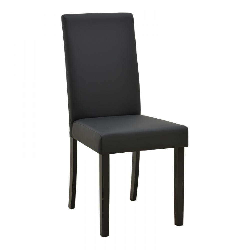 Καρέκλα Zeben Pakoworld Μαύρο Pu Με Πόδι Μαύρο Rubberwood 43,5X55,5X93,5Εκ