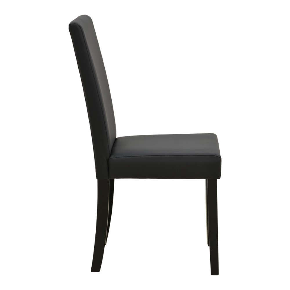 Καρέκλα Zeben Pakoworld Μαύρο Pu Με Πόδι Μαύρο Rubberwood 43,5X55,5X93,5Εκ