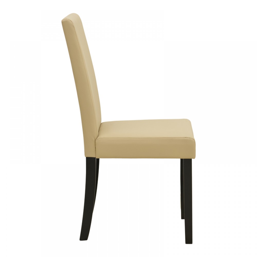 Καρέκλα Zeben Pakoworld Εκρού Pu Με Πόδι Μαύρο Rubberwood 43,5X55,5X93,5Εκ