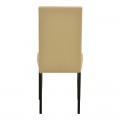 Καρέκλα Zeben Pakoworld Εκρού Pu Με Πόδι Μαύρο Rubberwood 43,5X55,5X93,5Εκ