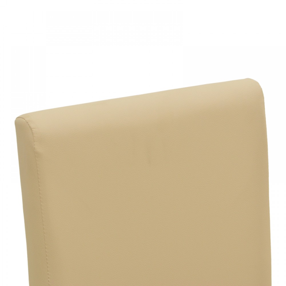 Καρέκλα Zeben Pakoworld Εκρού Pu Με Πόδι Μαύρο Rubberwood 43,5X55,5X93,5Εκ