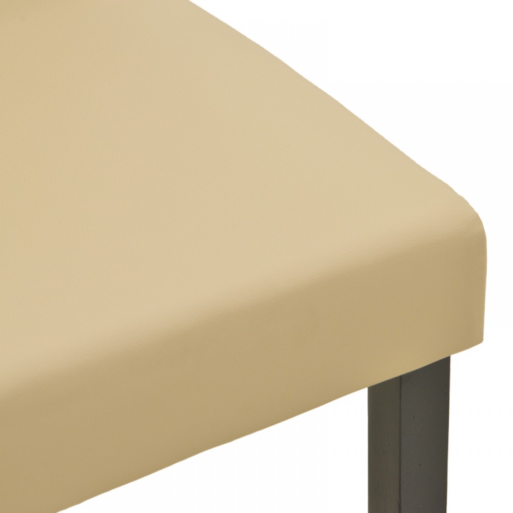 Καρέκλα Zeben Pakoworld Εκρού Pu Με Πόδι Μαύρο Rubberwood 43,5X55,5X93,5Εκ