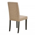 Καρέκλα Zeben Pakoworld Μπεζ Ύφασμα Με Πόδι Μαύρο Rubberwood 43,5X55,5X93,5Εκ