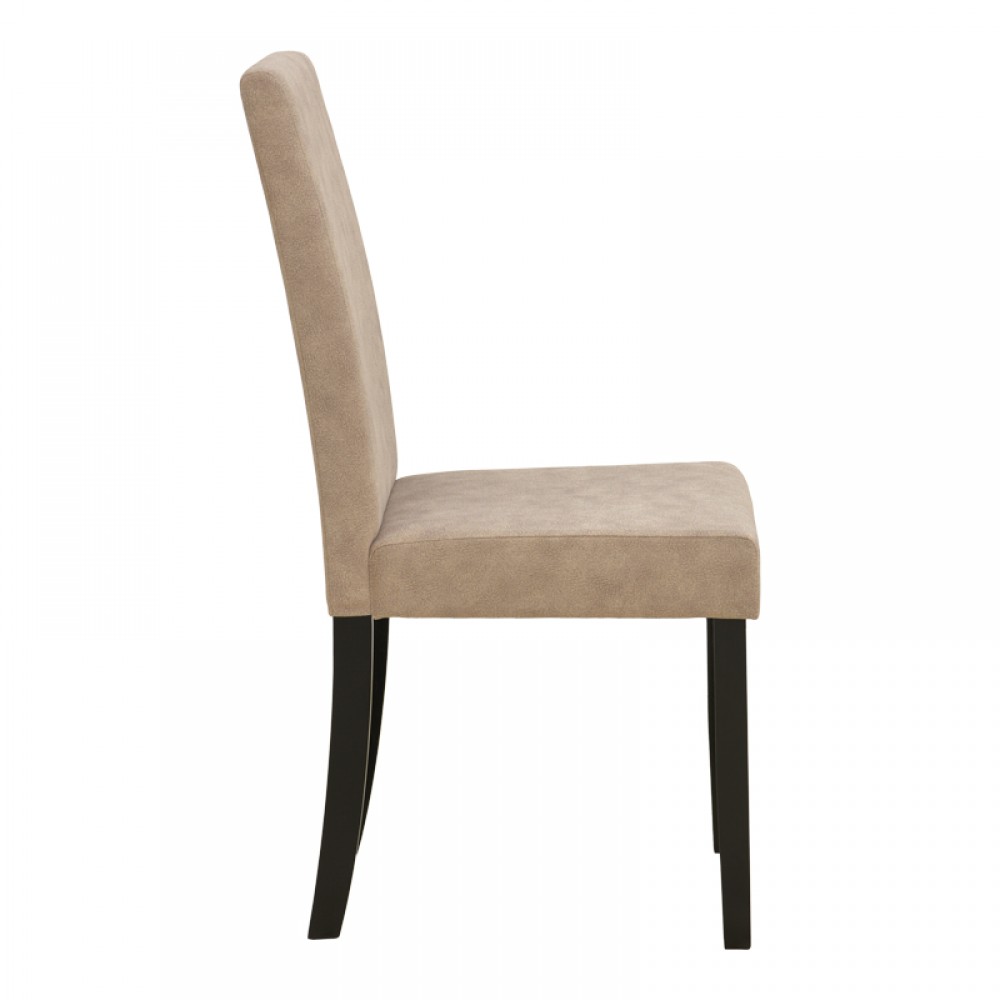 Καρέκλα Zeben Pakoworld Μπεζ Ύφασμα Με Πόδι Μαύρο Rubberwood 43,5X55,5X93,5Εκ