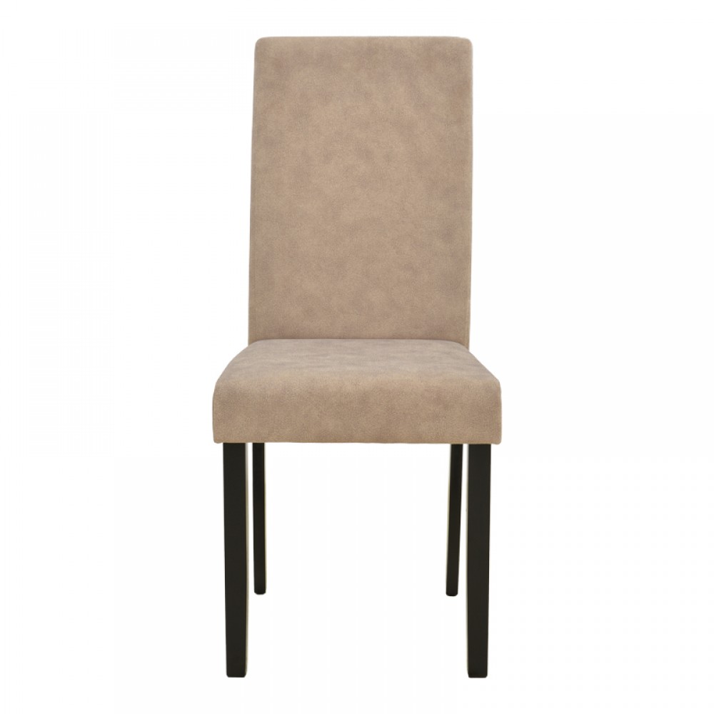 Καρέκλα Zeben Pakoworld Μπεζ Ύφασμα Με Πόδι Μαύρο Rubberwood 43,5X55,5X93,5Εκ