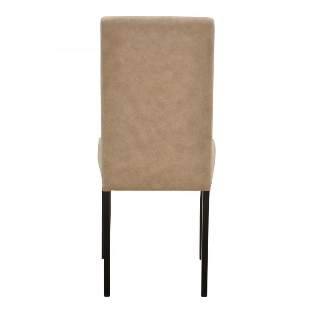 Καρέκλα Zeben Pakoworld Μπεζ Ύφασμα Με Πόδι Μαύρο Rubberwood 43,5X55,5X93,5Εκ