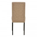 Καρέκλα Zeben Pakoworld Μπεζ Ύφασμα Με Πόδι Μαύρο Rubberwood 43,5X55,5X93,5Εκ