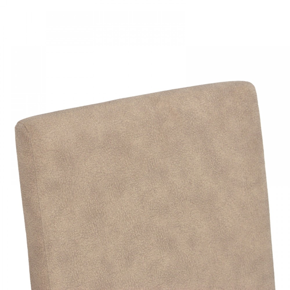 Καρέκλα Zeben Pakoworld Μπεζ Ύφασμα Με Πόδι Μαύρο Rubberwood 43,5X55,5X93,5Εκ