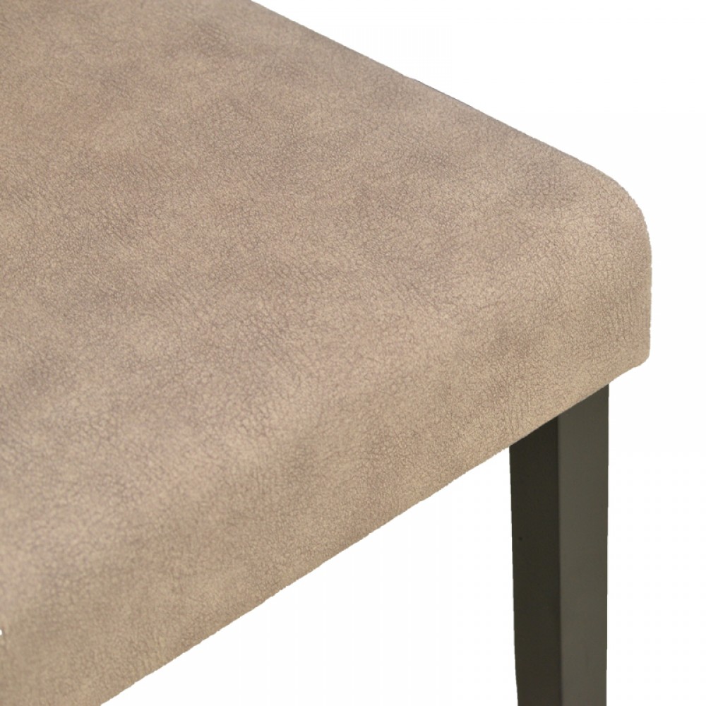 Καρέκλα Zeben Pakoworld Μπεζ Ύφασμα Με Πόδι Μαύρο Rubberwood 43,5X55,5X93,5Εκ