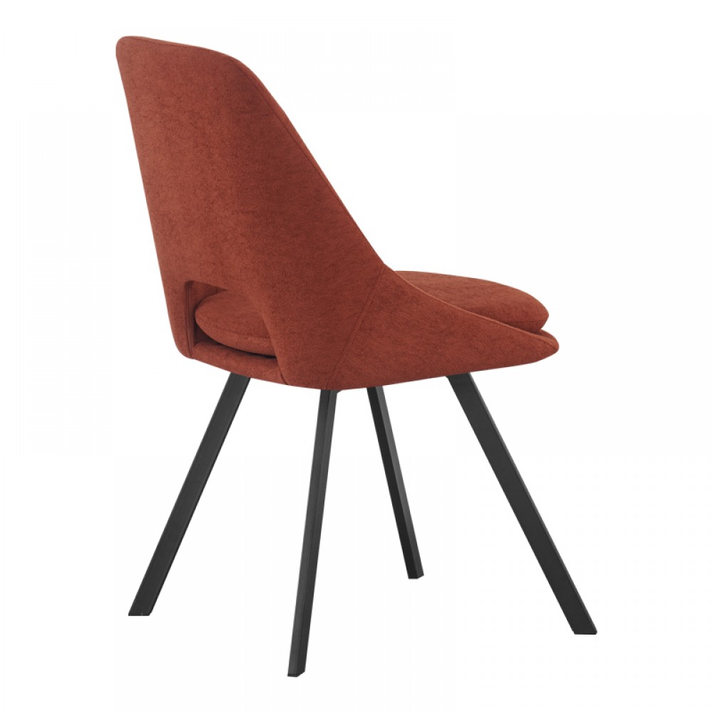 Καρέκλα Initiate Pakoworld Terracotta Ύφασμα-Πόδι Μαύρο Μέταλλο 48X57X85Εκ