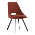 Καρέκλα Initiate Pakoworld Terracotta Ύφασμα-Πόδι Μαύρο Μέταλλο 48X57X85Εκ