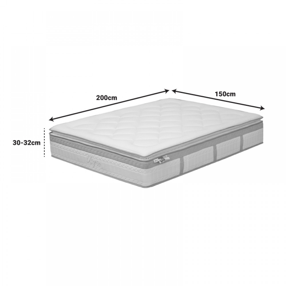 Στρώμα Utopia Pakoworld Pocket Spring Με Aloe Vera Και Ανώστρωμα 30-32Cm 150X200Εκ