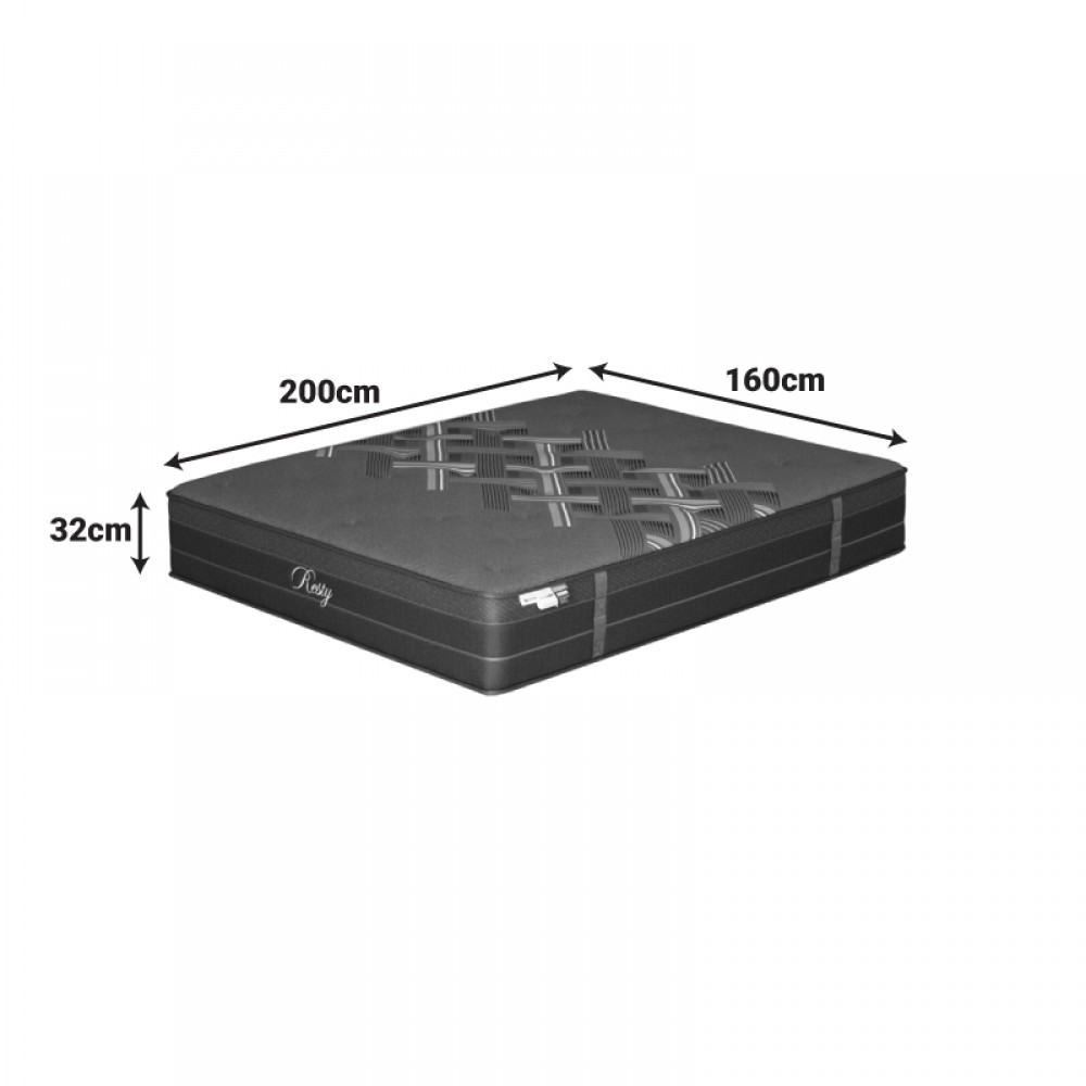Στρώμα Resty Pakoworld Pocket Spring Μονής Όψης Με Ενσωματωμένο Ανώστρωμα 32Cm 160X200Εκ