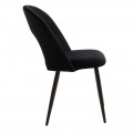 Καρέκλα Jonah Pakoworld Βελούδο Μαύρο-Μαύρο Πόδι