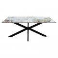 Τραπέζι Bethan Pakoworld Sintered Stone Λευκό Μαρμάρου-Μαύρο 180X90X75Εκ
