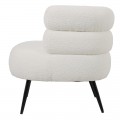 Πολυθρόνα Foleja Pakoworld Μπουκλέ Ύφασμα Σε Λευκή Απόχρωση Με Μαύρα Μεταλλικά Πόδια 76X75X72Εκ