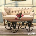 Τραπέζι Σαλονιού Bike Pakoworld Χρώμα Μαύρο-Καρυδί 85X55X41Εκ