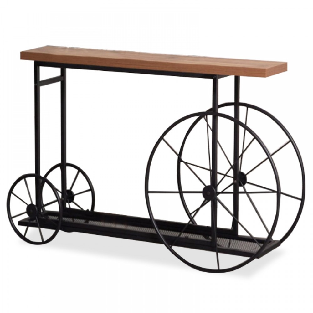 Κονσόλα Bike Pakoworld Χρώμα Μαύρο-Καρυδί 148X28X85Εκ