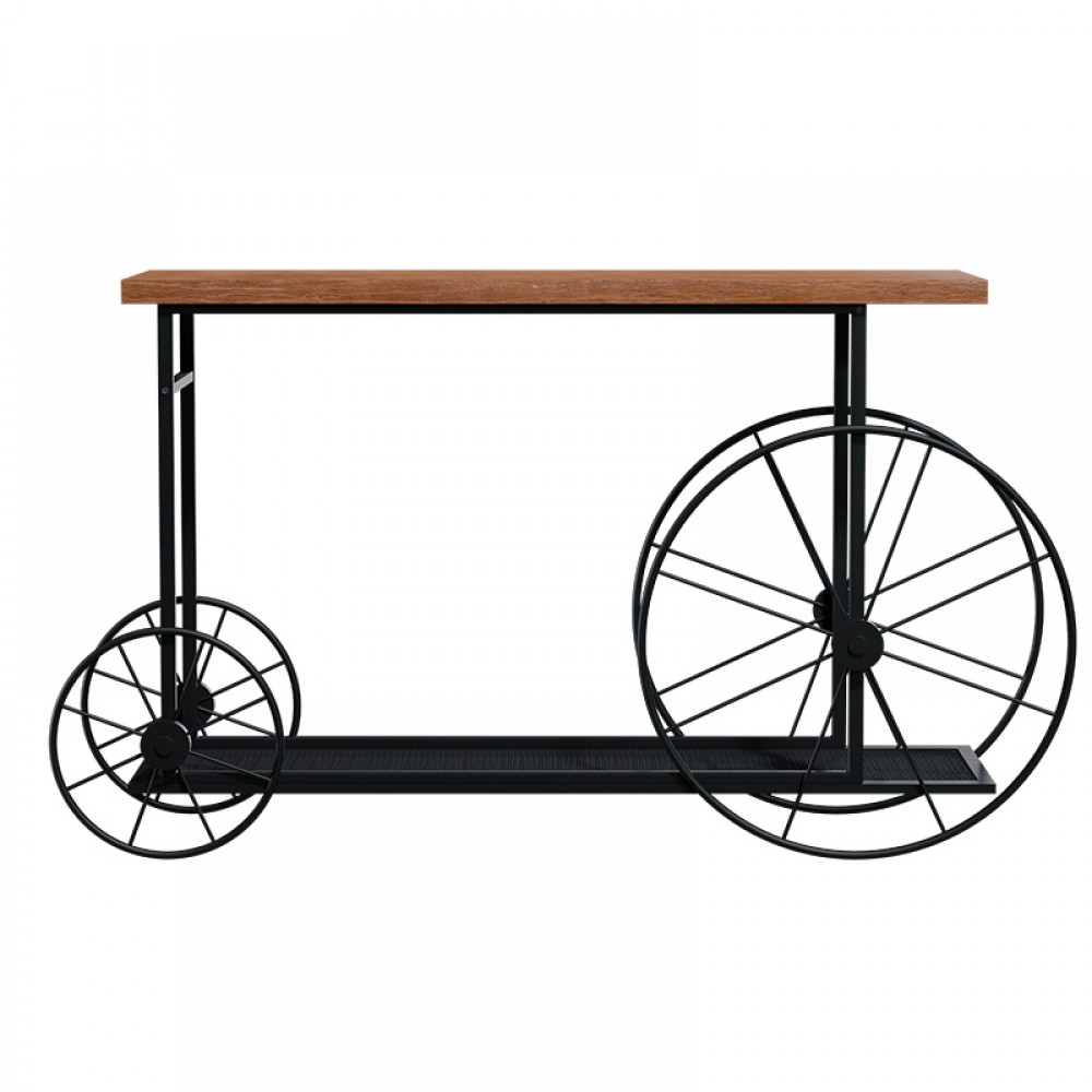 Κονσόλα Bike Pakoworld Χρώμα Μαύρο-Καρυδί 148X28X85Εκ