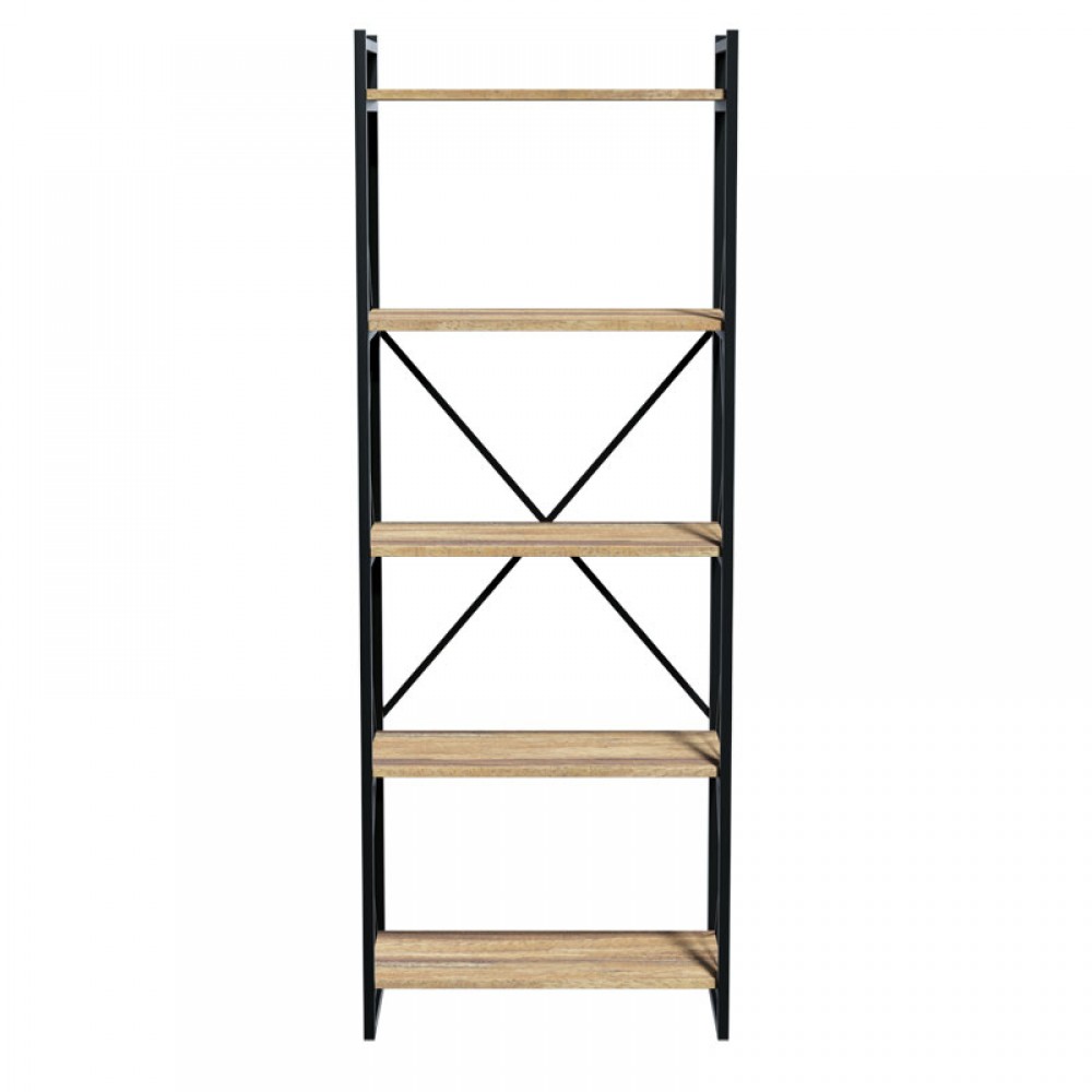 Βιβλιοθήκη Baker Pakoworld Καρυδί-Μαύρο 66X34X180Εκ
