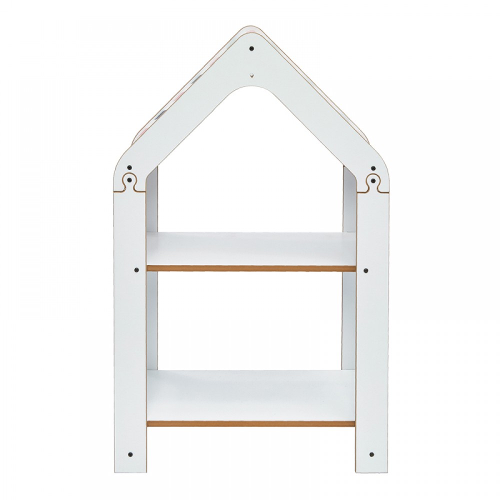 Ραφιέρα Τ. Montessori Zoilen Pakoworld Λευκό-Ροζ Mdf 50X30X80Εκ