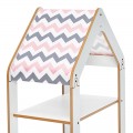 Ραφιέρα Τ. Montessori Zoilen Pakoworld Λευκό-Ροζ Mdf 50X30X80Εκ
