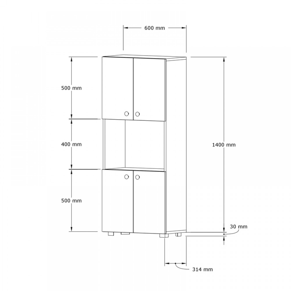 Στήλη Guzel Pakoworld Σε Sonoma Απόχρωση 60X31.4X140Εκ