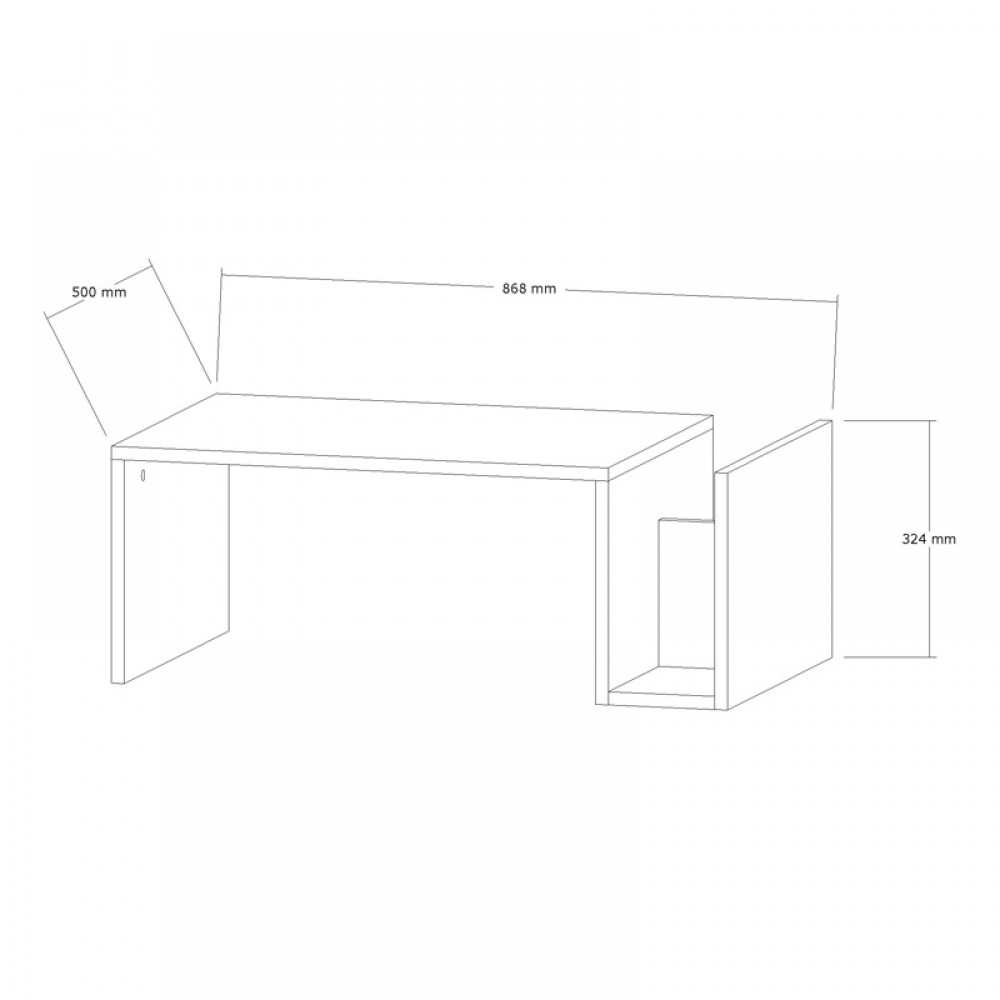 Τραπέζι Σαλονιού Poko Pakoworld Σε Oak Απόχρωση 86.8X50X32,4Εκ