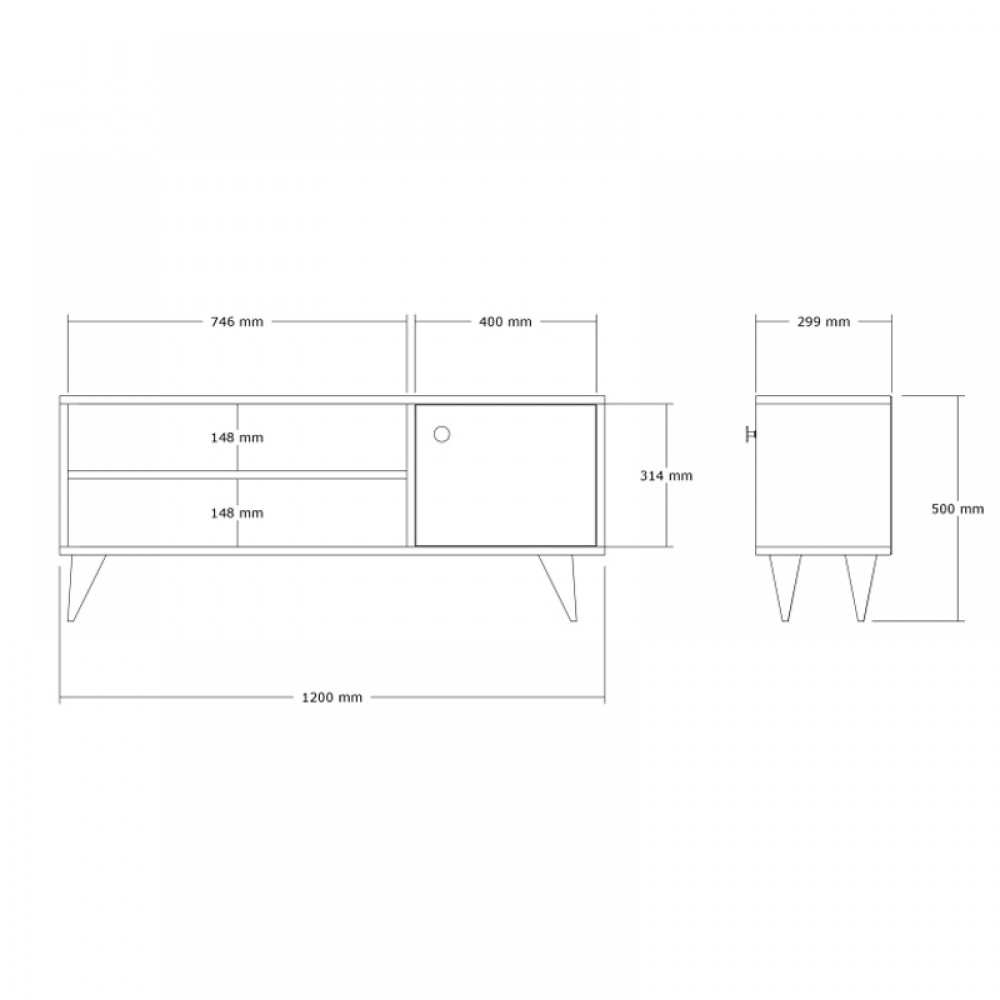 Έπιπλο Τηλεόρασης Wison Pakoworld Σε Sonoma Απόχρωση 120X29X50Εκ