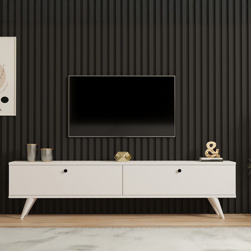 Έπιπλο Τηλεόρασης Jate Pakoworld Σε Λευκή Απόχρωση 160X25X40Εκ