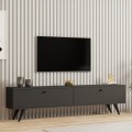 Έπιπλο Τηλεόρασης Jate Pakoworld Σε Ανθρακί Απόχρωση 160X25X40Εκ