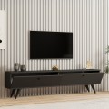 Έπιπλο Τηλεόρασης Jate Pakoworld Σε Ανθρακί Απόχρωση 160X25X40Εκ